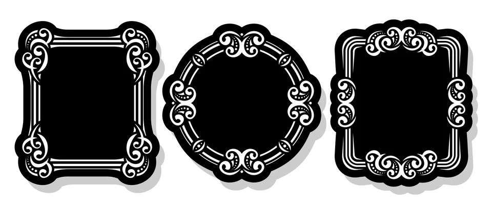 Vector set of black decorative Frames Illustrazione stock