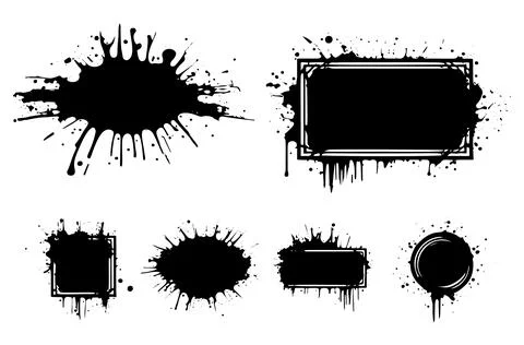 A vector set of black grunge design elements, including dirty and artistic .. Stock Illustration