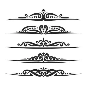 Vector set of black page dividers Stock Illustration