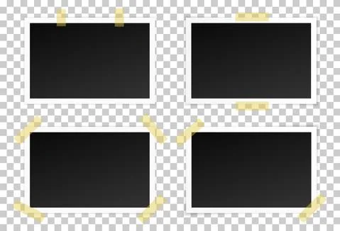 Vector set of black photo frames Stock Illustration