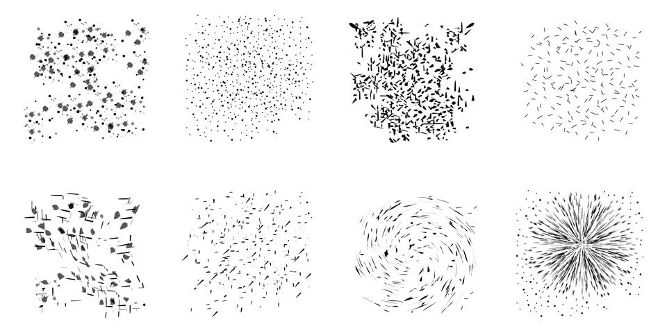 Vector set of black splashes. Spots of splashes, collection, grunge design Stock Illustration