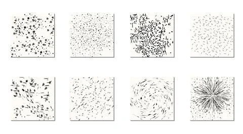 Vector set of black splashes. Spots of splashes, collection, grunge design Ilustração Stock