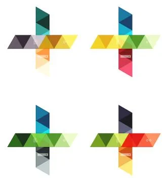 Vector set of blank geometric infographic web boxes 스톡 일러스트