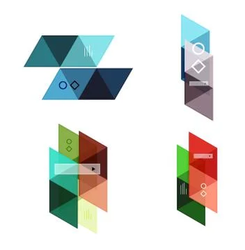 Vector set of blank geometric infographic web boxes イラスト素材