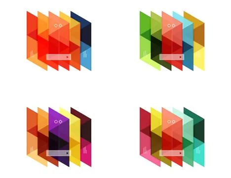 Vector set of blank geometric infographic web boxes イラスト素材