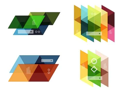 Vector set of blank geometric infographic web boxes イラスト素材