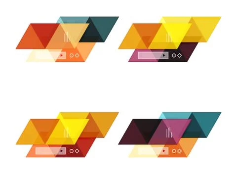 Vector set of blank geometric infographic web boxes イラスト素材