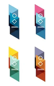 Vector set of blank geometric infographic web boxes Stock Illustration