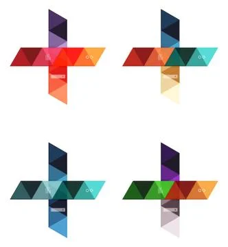 Vector set of blank geometric infographic web boxes 스톡 일러스트