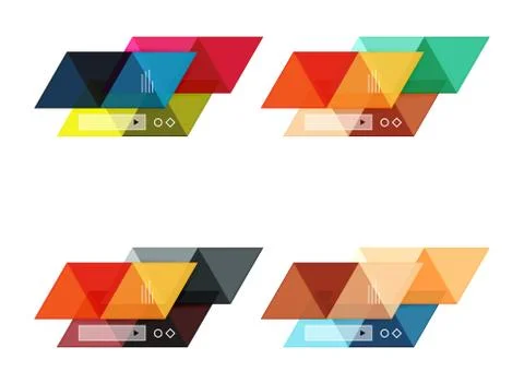 Vector set of blank geometric infographic web boxes Stock Illustration