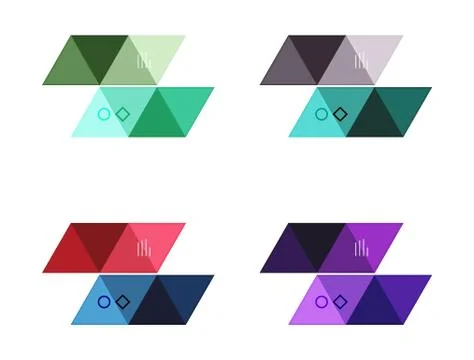 Vector set of blank geometric infographic web boxes イラスト素材