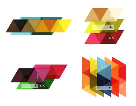 Vector set of blank geometric infographic web boxes イラスト素材