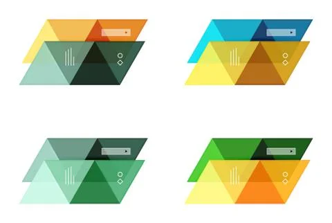 Vector set of blank geometric infographic web boxes イラスト素材