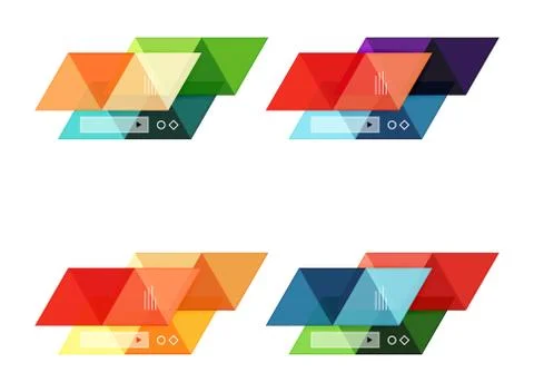 Vector set of blank geometric infographic web boxes Stock Illustration