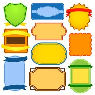 Vector set of blank labels Stock Illustration