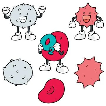 Vector set of blood cells Stock Illustration