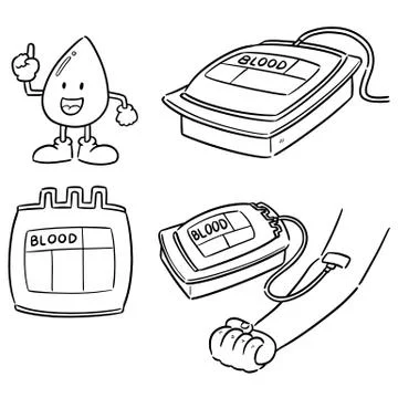 Vector set of blood donation Stock Illustration