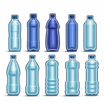 Vector Set of blue Bottles Stock Illustration