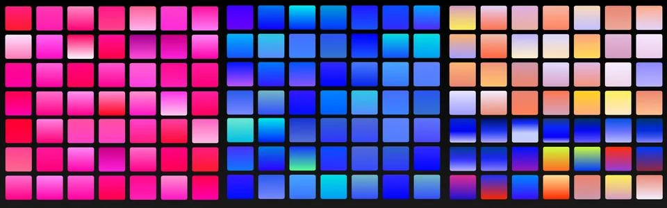 Vector set of blue gradients.Blue backgrounds collection Stock Illustration