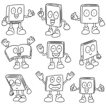 Vector set of book cartoon Stock Illustration