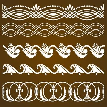 Vector set of border elements and page decoration elements. Border decoration Stock Illustration