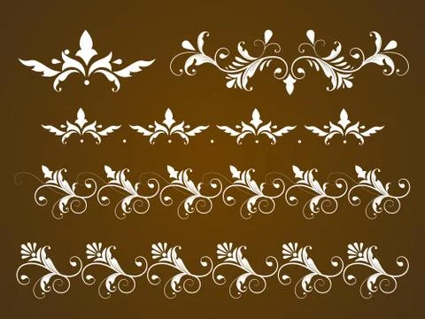 Vector set of border elements and page decoration elements. Border decoration 스톡 일러스트