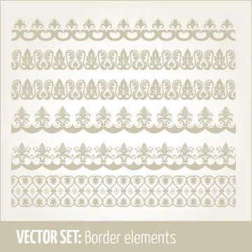 Vector set of border elements and page decoration elements. Border decoration Stock Illustration