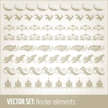 Vector set of border elements and page decoration elements. Border decoration Stock Illustration