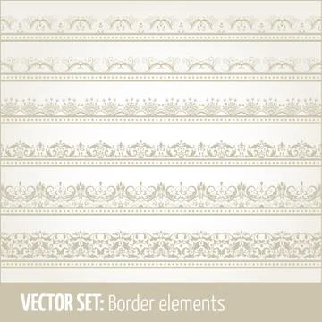 Vector set of border elements and page decoration elements. Border decoration Stock Illustration