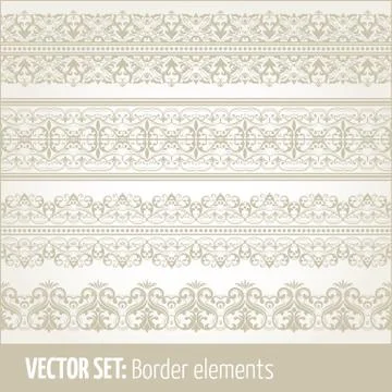 Vector set of border elements and page decoration elements. Border decoration Stock Illustration