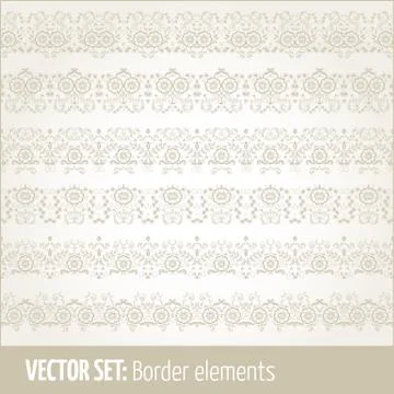 Vector set of border elements and page decoration elements. Border decoration Stock Illustration