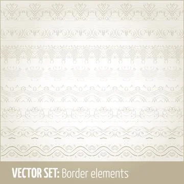 Vector set of border elements and page decoration elements. Border decoration イラスト素材