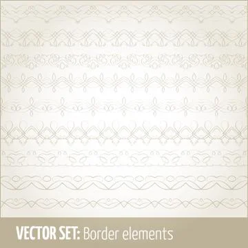Vector set of border elements and page decoration elements. Border decoration Stock Illustration