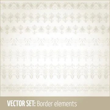 Vector set of border elements and page decoration elements. Border decoration イラスト素材