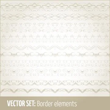 Vector set of border elements and page decoration elements. Border decoration Illustrazione stock