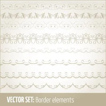 Vector set of border elements and page decoration elements. Border decoration Stock Illustration