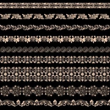 Vector set of border elements and page decoration elements. Border decoration Stock Illustration