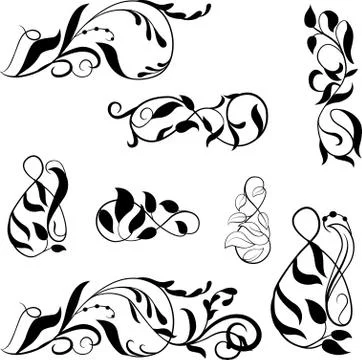 Vector set borders, vignettes ornate frame Stock Illustration