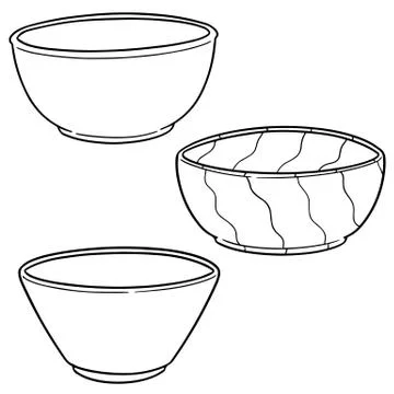 Vector set of bowl Stock Illustration