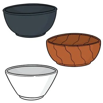 Vector set of bowl Stock Illustration