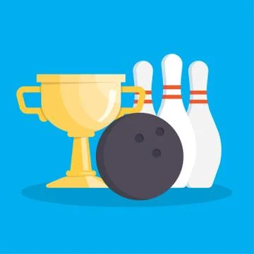 Vector set of bowling icons Stock Illustration