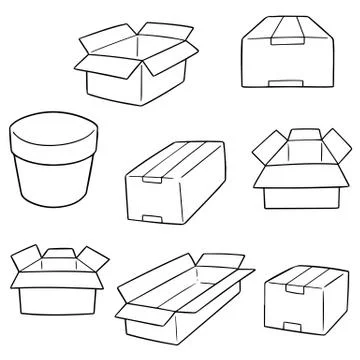 Vector set of box Illustrazione stock