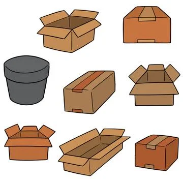 Vector set of box Stock Illustration