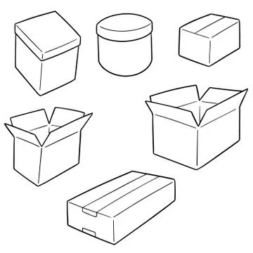 Vector set of box Stock Illustration