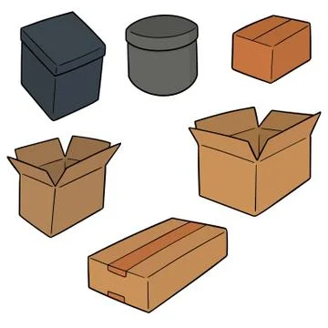 Vector set of box Stock Illustration
