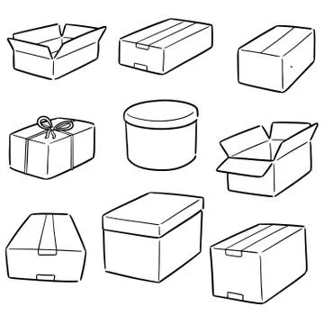 Vector set of boxes Illustrazione stock