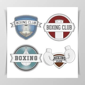 Vector Set of Boxing Design Elements 库存插图