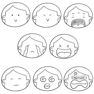 Vector set of boy face Stock Illustration