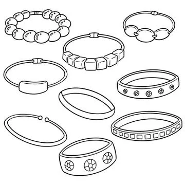 Vector set of bracelet Stock Illustration
