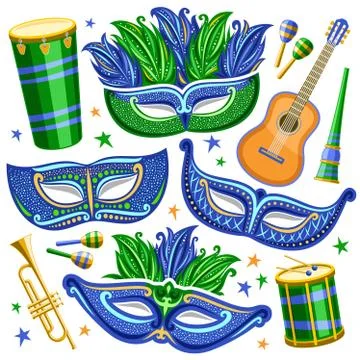 Vector set for Brazil Carnival Illustrazione stock